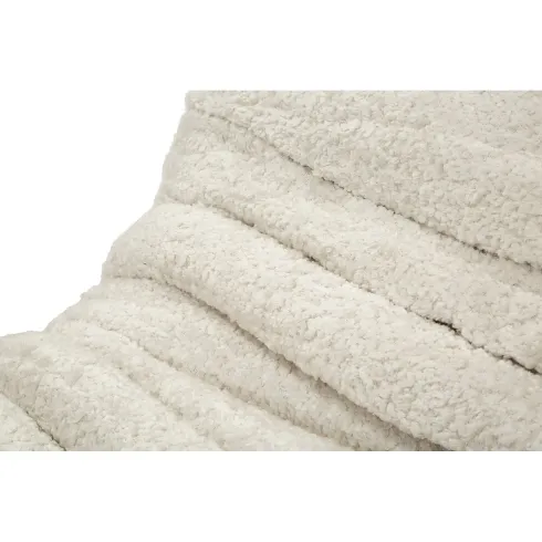 Poltrona Bouclé Compressa Bianco Imbottita Moderna per Salotto Lounge