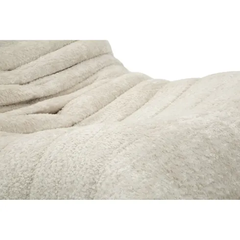 Poltrona Bouclé Compressa Bianco Imbottita Moderna per Salotto Lounge