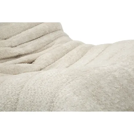 Poltrona Bouclé Compressa Bianco Imbottita Moderna per Salotto Lounge