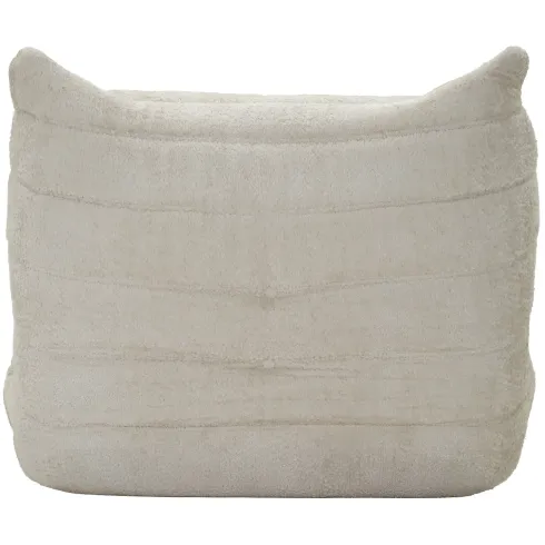 Poltrona Bouclé Compressa Bianco Imbottita Moderna per Salotto Lounge