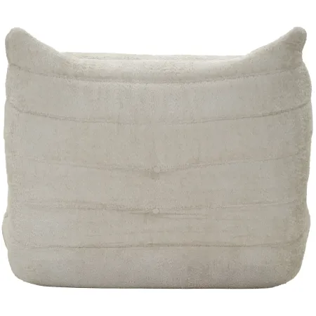 Poltrona Bouclé Compressa Bianco Imbottita Moderna per Salotto Lounge