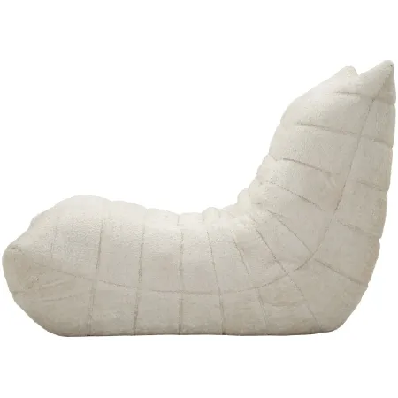 Poltrona Bouclé Compressa Bianco Imbottita Moderna per Salotto Lounge