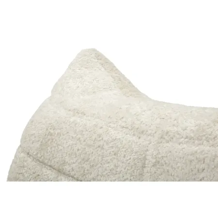 Poltrona Bouclé Compressa Bianco Imbottita Moderna per Salotto Lounge