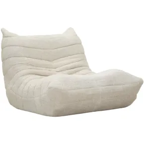 Poltrona Bouclé Compressa Bianco Imbottita Moderna per Salotto Lounge