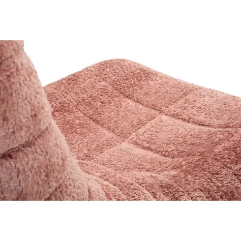 Poltrona Bouclé Compressa Rosa Imbottita Moderna per Salotto Lounge