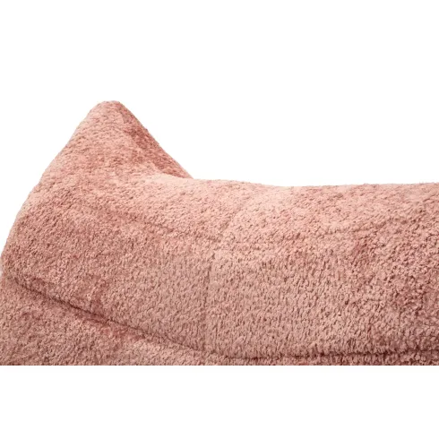 Poltrona Bouclé Compressa Rosa Imbottita Moderna per Salotto Lounge