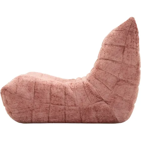 Poltrona Bouclé Compressa Rosa Imbottita Moderna per Salotto Lounge