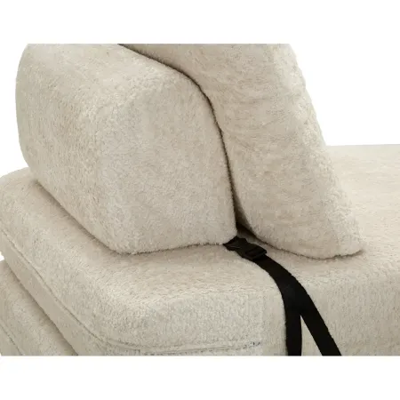 Poltrona Letto Bouclé Compressa Bianco Moderna per Salotto Camera