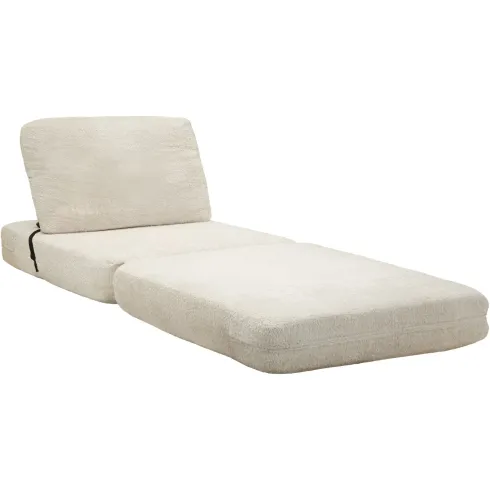 Poltrona Letto Bouclé Compressa Bianco Moderna per Salotto Camera