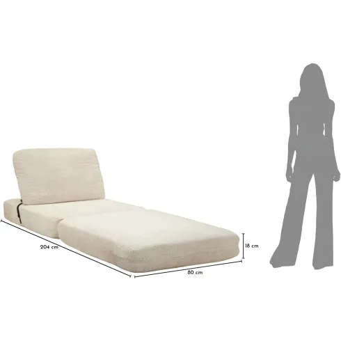 Poltrona Letto Bouclé Compressa Bianco Moderna per Salotto Camera