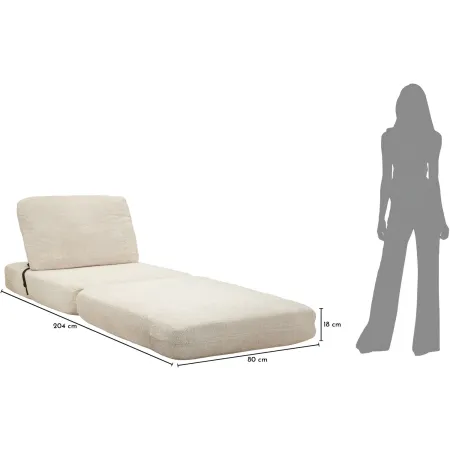 Poltrona Letto Bouclé Compressa Bianco Moderna per Salotto Camera