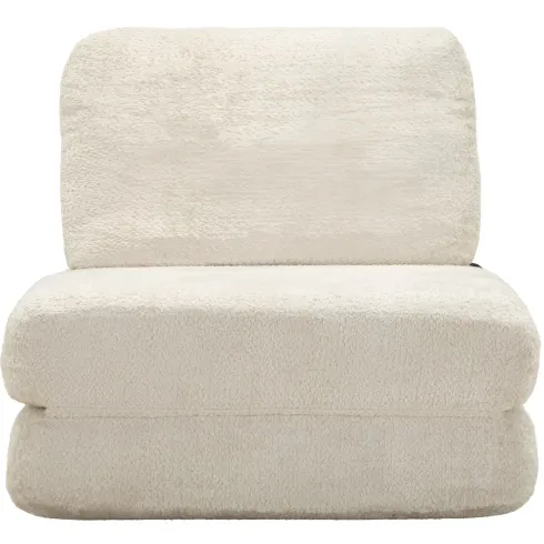 Poltrona Letto Bouclé Compressa Bianco Moderna per Salotto Camera