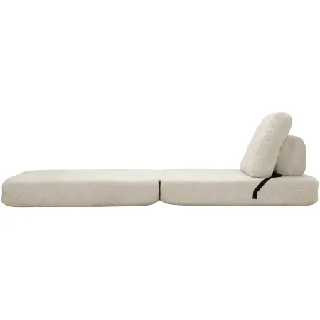 Poltrona Letto Bouclé Compressa Bianco Moderna per Salotto Camera