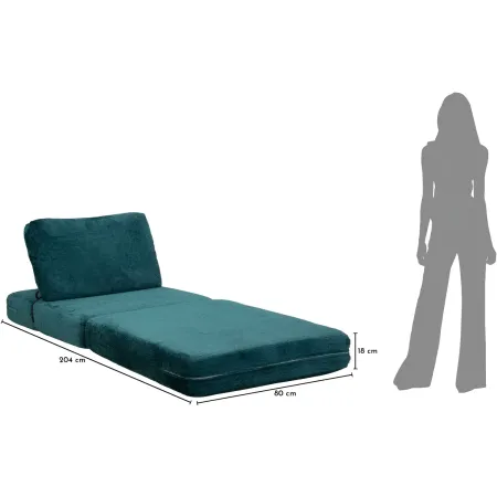 Poltrona Letto Bouclé Compressa Petrolio Moderna per Salotto Camera