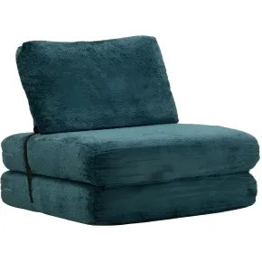 Poltrona Letto Bouclé Compressa Petrolio Moderna per Salotto Camera