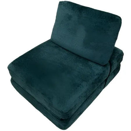 Poltrona Letto Bouclé Compressa Petrolio Moderna per Salotto Camera