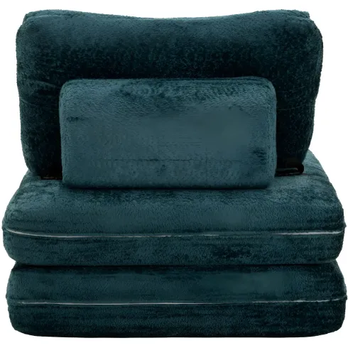 Poltrona Letto Bouclé Compressa Petrolio Moderna per Salotto Camera