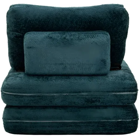 Poltrona Letto Bouclé Compressa Petrolio Moderna per Salotto Camera