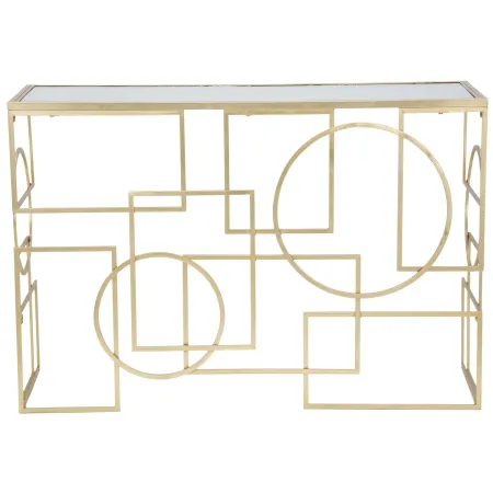 Mobile da Ingresso Metallo Oro Vetro Specchiato 120x41x81 cm Moderno