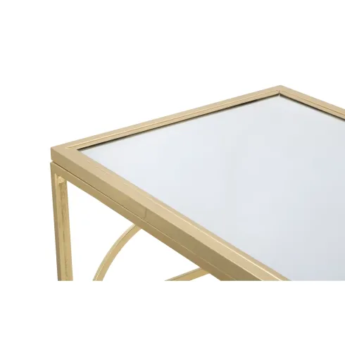 Mobile da Ingresso Metallo Oro Vetro Specchiato 120x41x81 cm Moderno