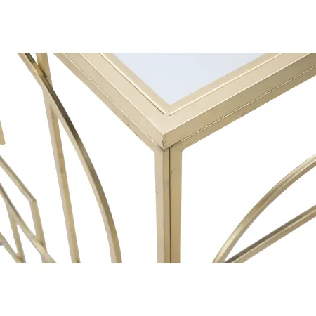 Mobile da Ingresso Metallo Oro Vetro Specchiato 120x41x81 cm Moderno
