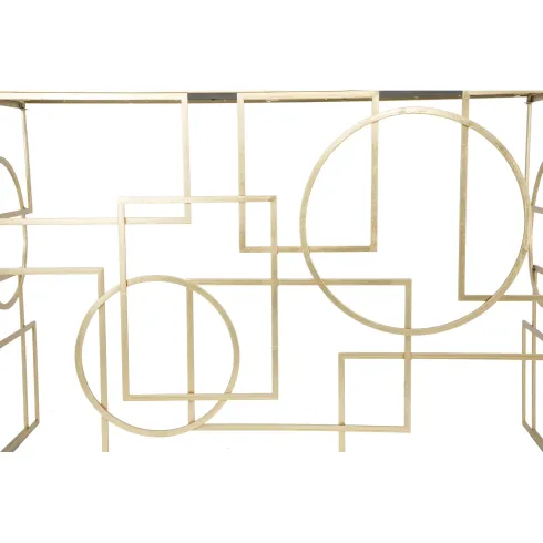 Mobile da Ingresso Metallo Oro Vetro Specchiato 120x41x81 cm Moderno