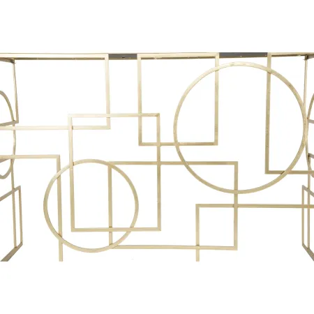 Mobile da Ingresso Metallo Oro Vetro Specchiato 120x41x81 cm Moderno