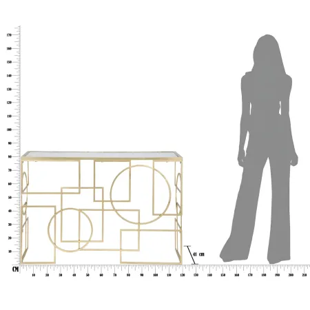 Mobile da Ingresso Metallo Oro Vetro Specchiato 120x41x81 cm Moderno
