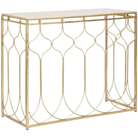 Mobile da Ingresso in Metallo Oro 96,5x41x78 cm Moderno Geometrico