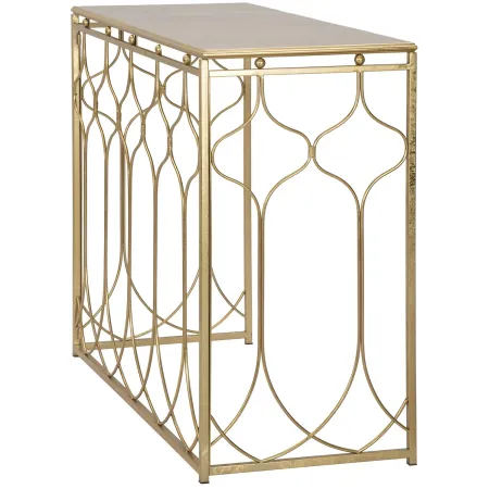Mobile da Ingresso in Metallo Oro 96,5x41x78 cm Moderno Geometrico
