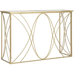 Mobile da Ingresso Metallo Oro Vetro Specchiato 120x40x80 cm Moderno