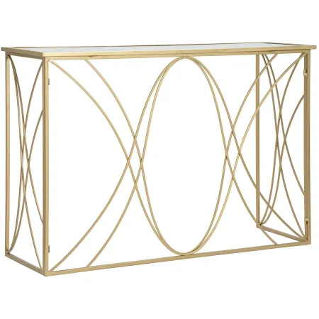Mobile da Ingresso Metallo Oro Vetro Specchiato 120x40x80 cm Moderno
