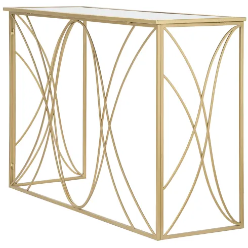 Mobile da Ingresso Metallo Oro Vetro Specchiato 120x40x80 cm Moderno