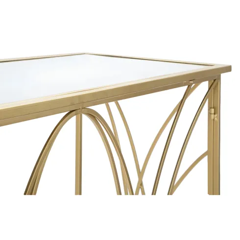 Mobile da Ingresso Metallo Oro Vetro Specchiato 120x40x80 cm Moderno