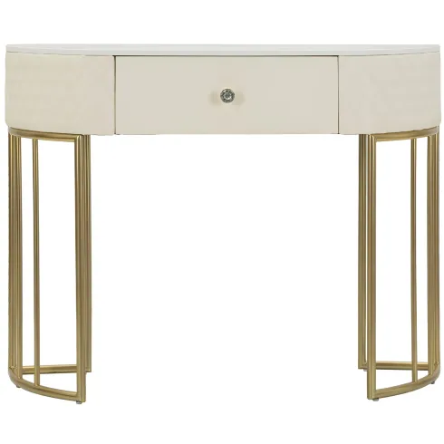 Mobile da Ingresso Similpelle Trapuntata Bianco Oro con Cassetto
