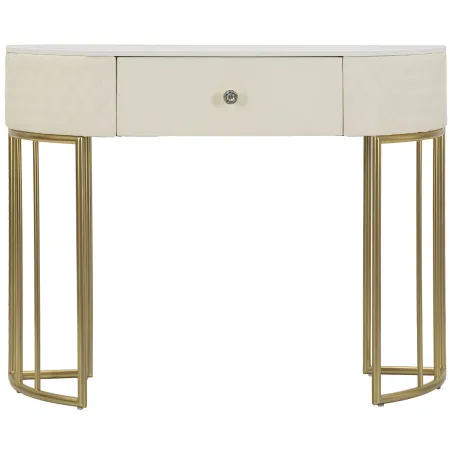 Mobile da Ingresso Similpelle Trapuntata Bianco Oro con Cassetto