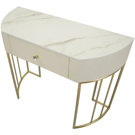 Mobile da Ingresso Similpelle Trapuntata Bianco Oro con Cassetto
