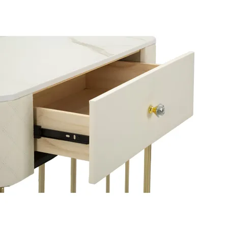 Mobile da Ingresso Similpelle Trapuntata Bianco Oro con Cassetto