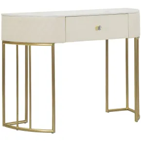 Mobile da Ingresso Similpelle Trapuntata Bianco Oro con Cassetto