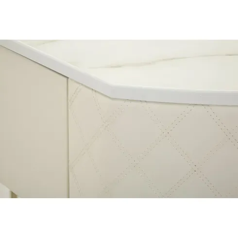 Mobile da Ingresso Similpelle Trapuntata Bianco Oro con Cassetto
