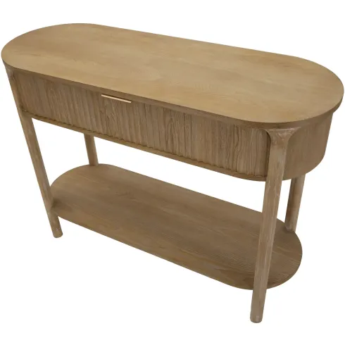 Mobile da Ingresso in Legno Naturale con Cassetto Ripiano Moderno