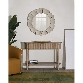 Mobile da Ingresso in Legno Naturale con Cassetto Ripiano Moderno 2