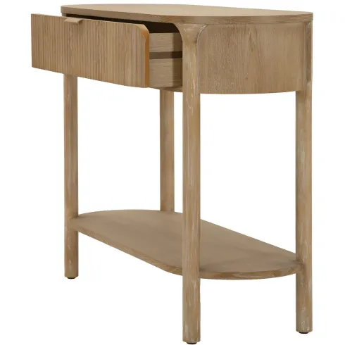 Mobile da Ingresso in Legno Naturale con Cassetto Ripiano Moderno