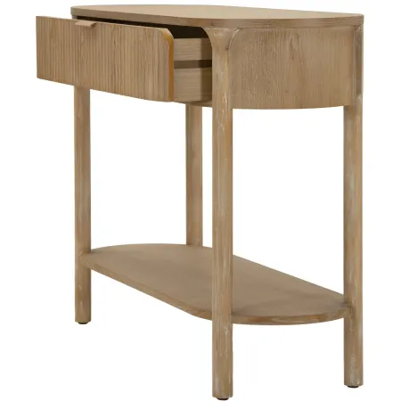 Mobile da Ingresso in Legno Naturale con Cassetto Ripiano Moderno