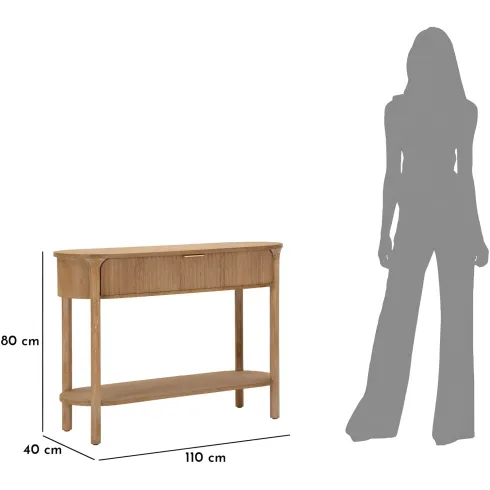 Mobile da Ingresso in Legno Naturale con Cassetto Ripiano Moderno