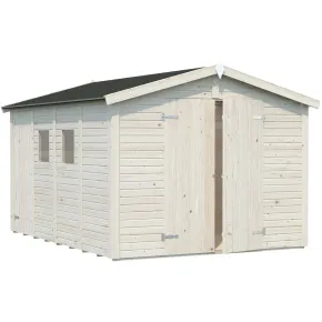 Casetta in Legno 273x370 cm 16 mm Doppia Porta Finestre con Pavimento