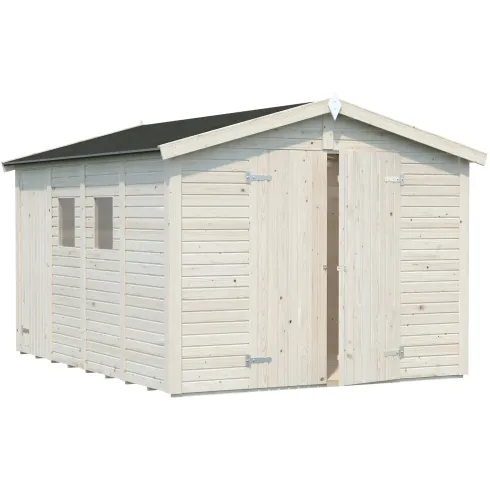 Casetta in Legno 273x370 cm 16 mm Doppia Porta Finestre con Pavimento