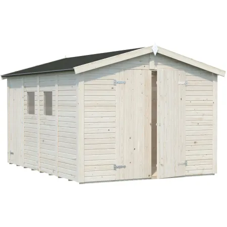 Casetta in Legno 273x370 cm 16 mm Doppia Porta Finestre con Pavimento