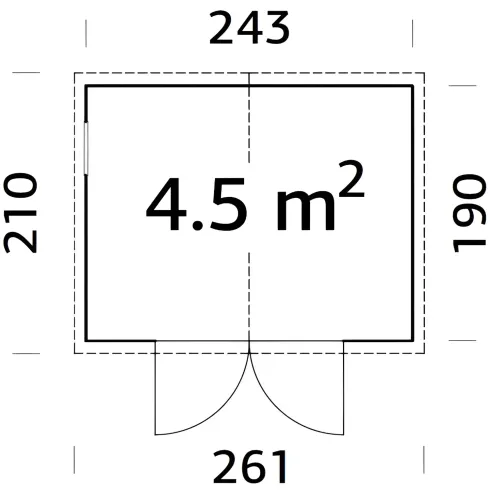 Casetta in Legno 243x190 cm 16 mm Doppia Porta Finestre con Pavimento