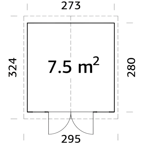 Casetta in Legno 273x280 cm 16 mm Doppia Porta Finestre con Pavimento
